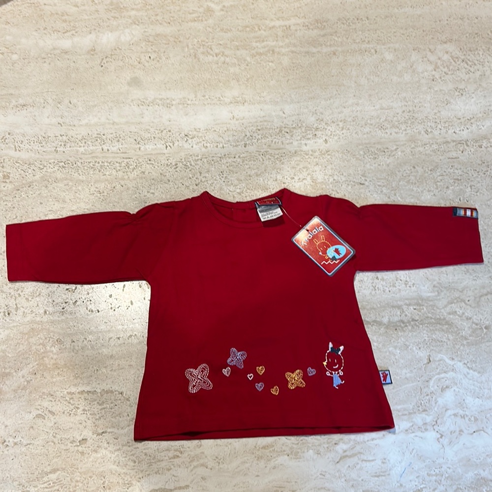 RED EMBROIDERED KIDS SHIRT